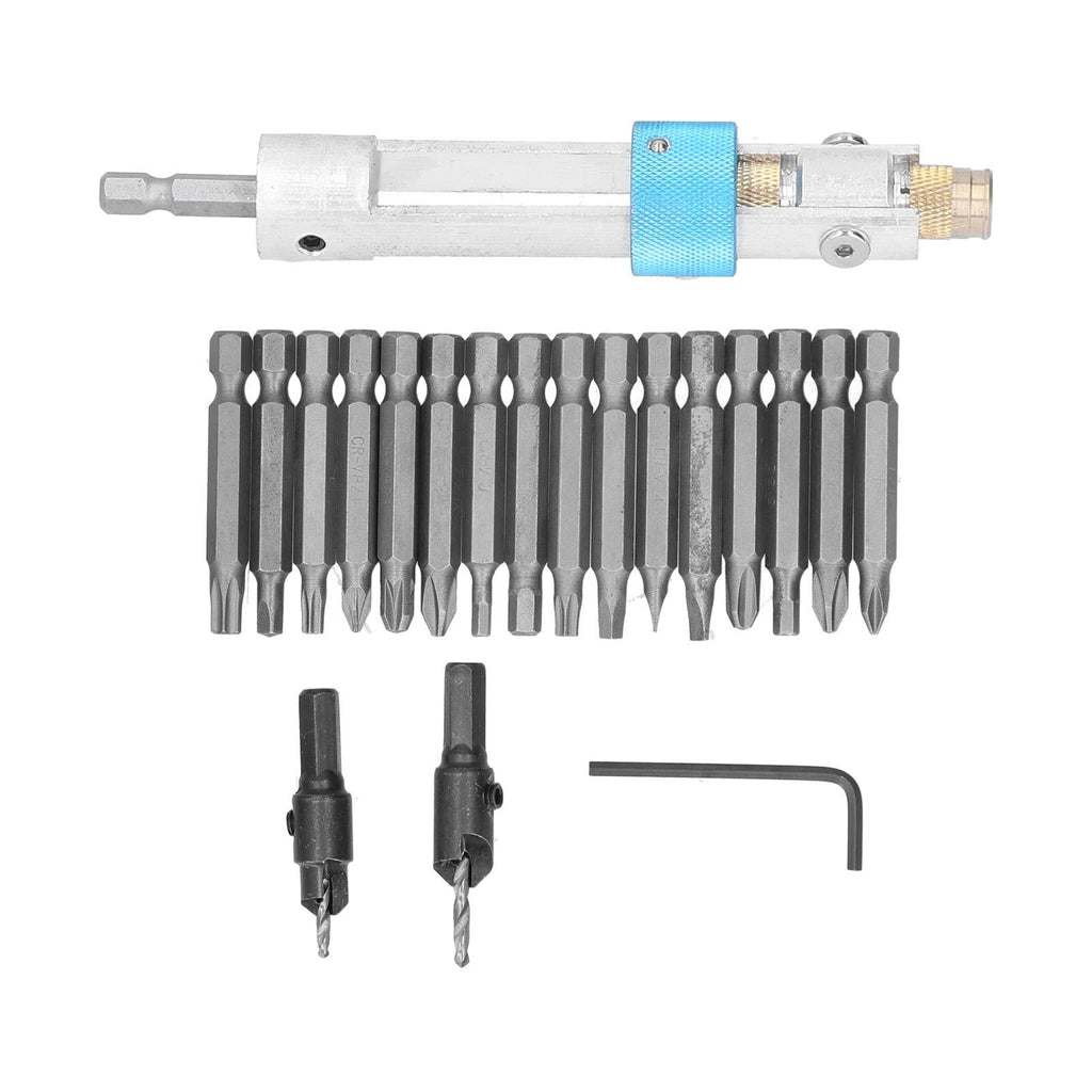 20Pcs/Set Countersink Drill Bit High Speed Steel Screwdriver Bits Screw Driver Converter Hand Tool Repair Set