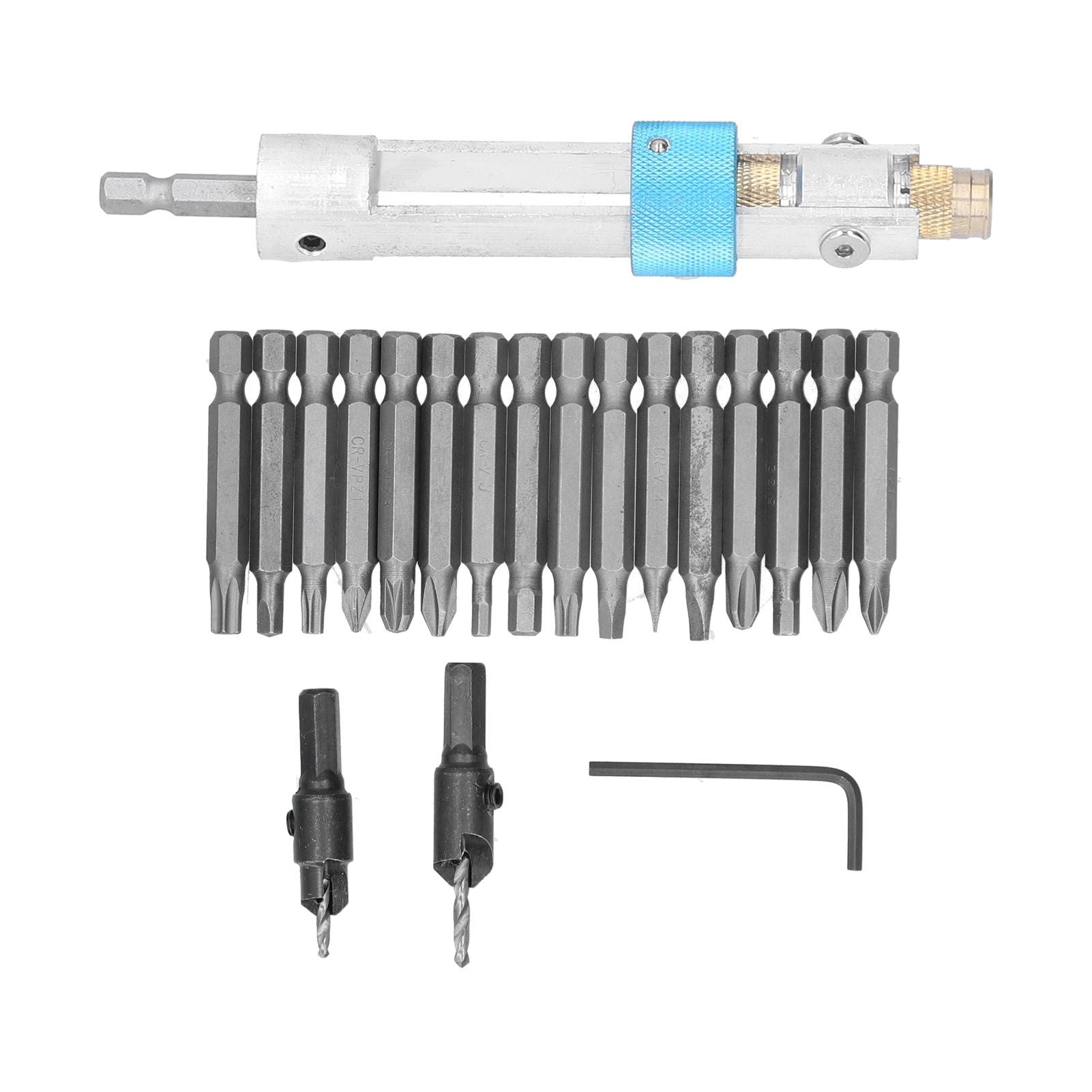 20Pcs/Set Countersink Drill Bit High Speed Steel Screwdriver Bits Screw Driver Converter Hand Tool Repair Set