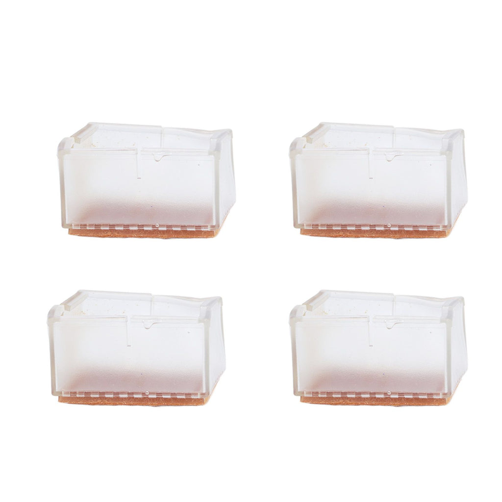 8pcs/set Silicone Chair Caps Table Foot Pads Anti Slip Transparent Square Leg Protection Cover
