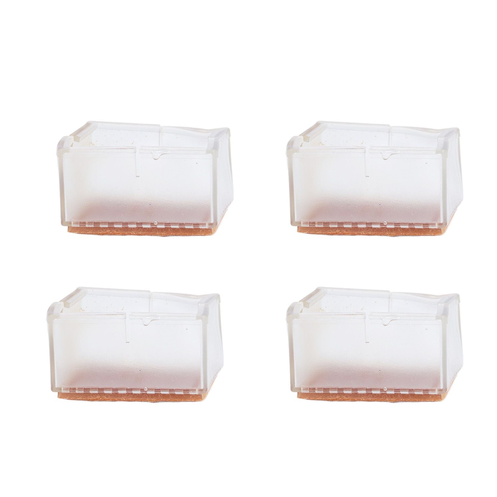 8pcs/set Silicone Chair Caps Table Foot Pads Anti Slip Transparent Square Leg Protection Cover
