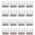 16pcs Square Silicone Chair Leg Protectors Elastic Good Mute Effect Furniture Leg Cover for Hardwood Floors