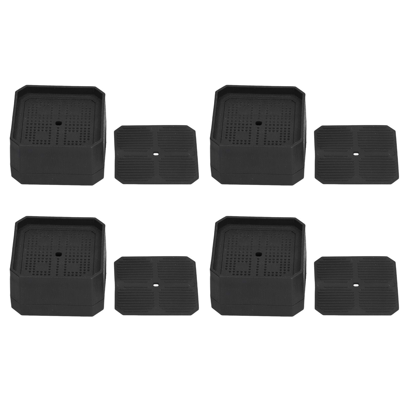 4Set Square Furniture Leg Pad Rubber Non Slip Table Chair Refrigerator Feet Protectors Noise Reduction