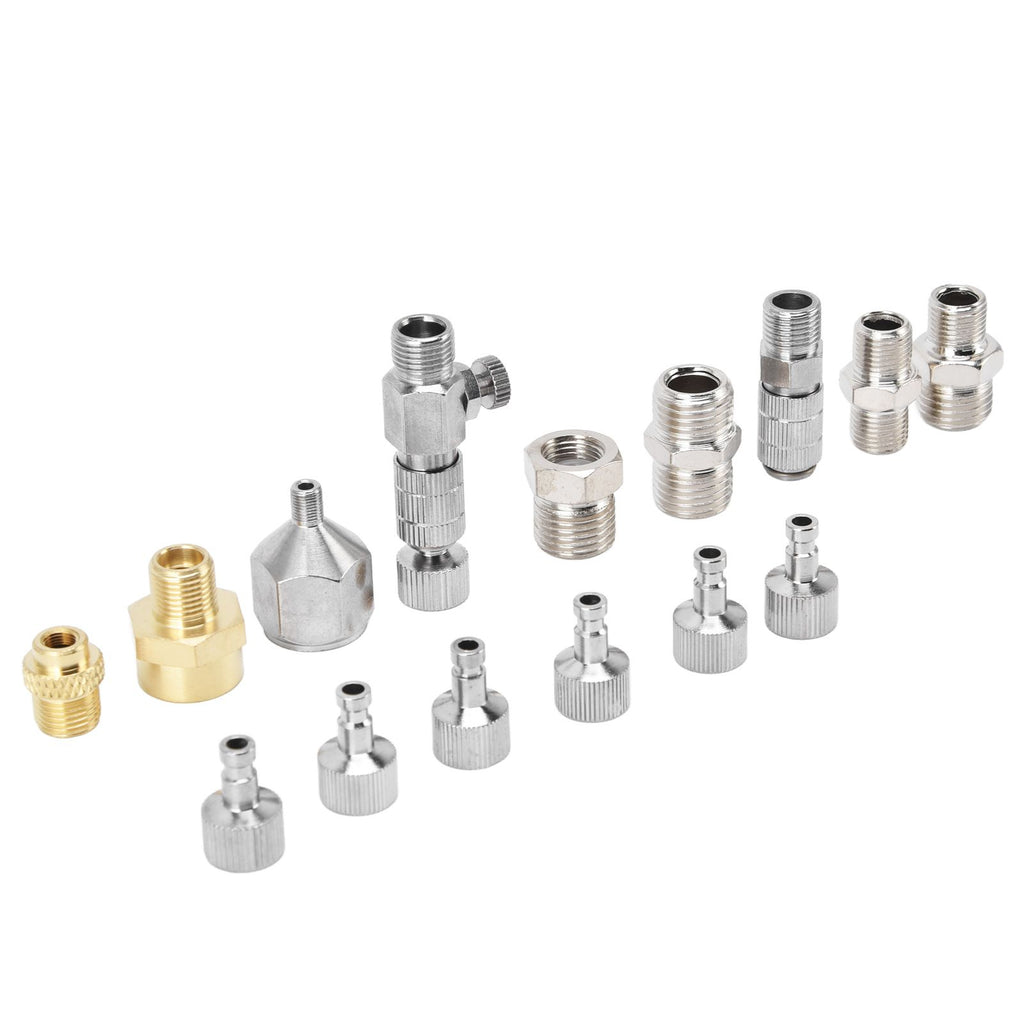 15PCS Airbrush Adapter Set Stainless Steel Airbrush Quick Release Disconnect Fittings Connector Kit