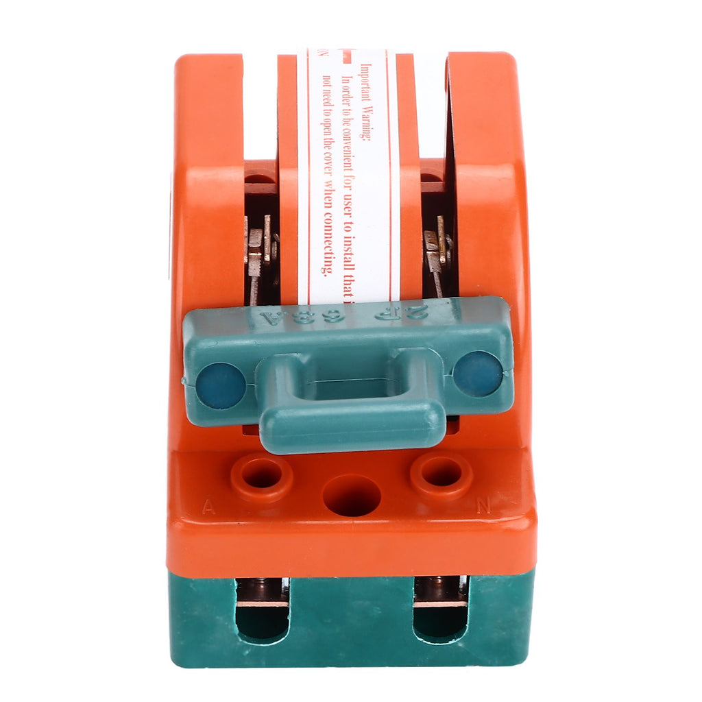 Knife Safety Switch 2 Pole 63A AC 220V Single Throw ABS Copper Disconnect Knife Switch for Fail Safe Circuit Breakers