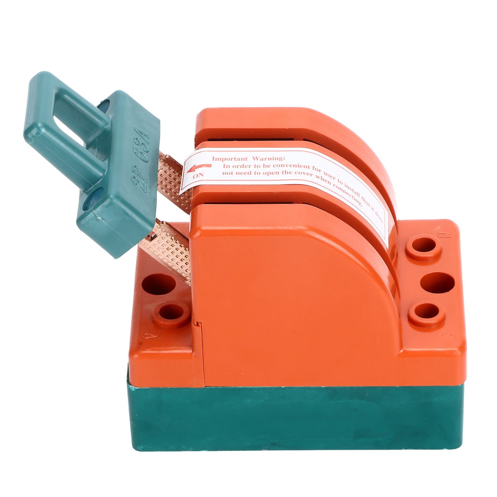 Knife Safety Switch 2 Pole 63A AC 220V Single Throw ABS Copper Disconnect Knife Switch for Fail Safe Circuit Breakers