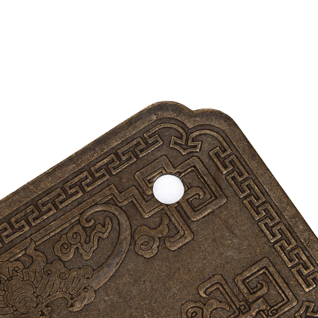 Antique Drawer Handle Tetragonal Bat Handle Antique Chinese Retro Style Drawer Pulls with 2 Screws for Cabinet Doors Bronze