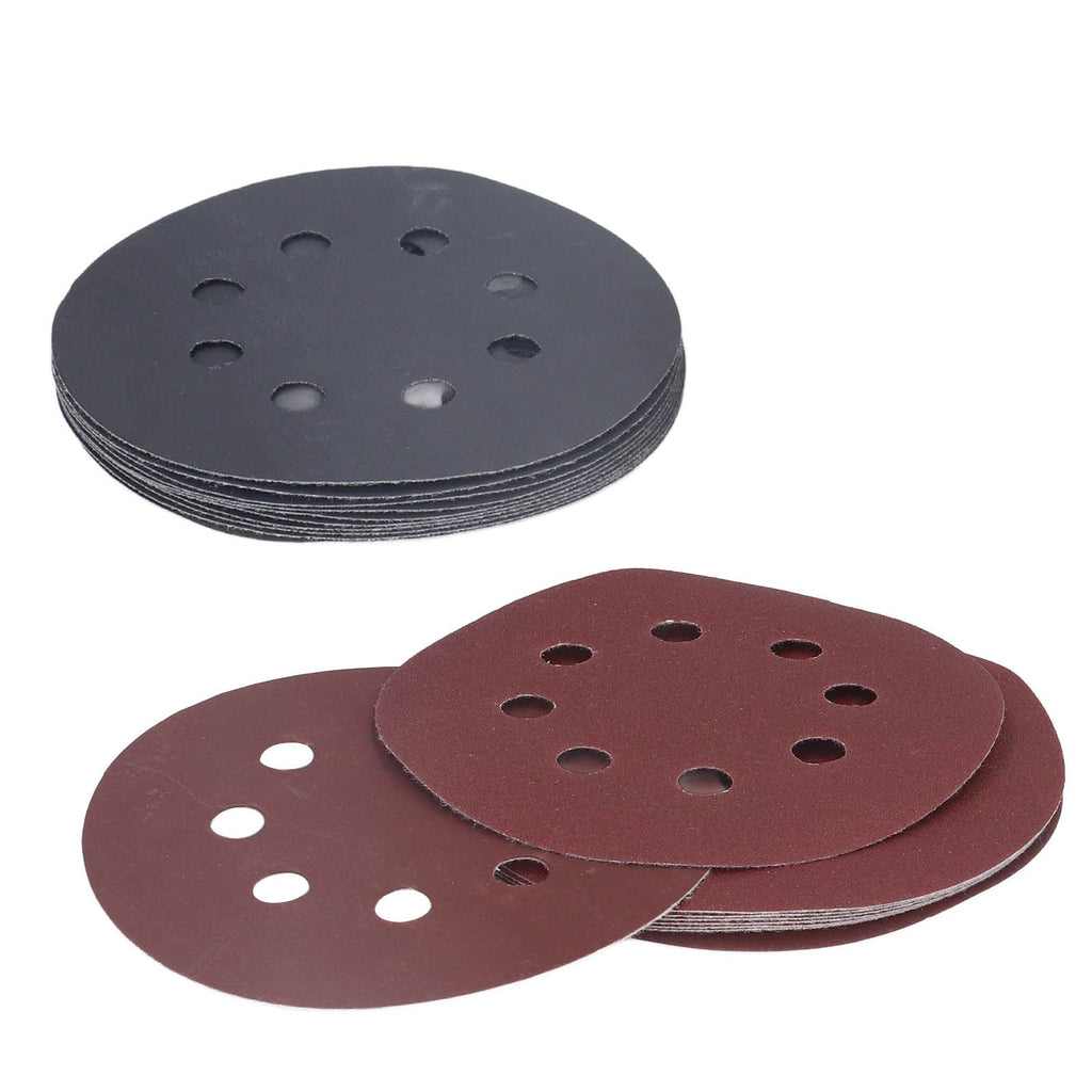 100PCS 5in Round Sanding Disc Include 80 180 240 320 400 800 1000 1500 2000 3000 Grit Round Sandpaper for Leather Wall