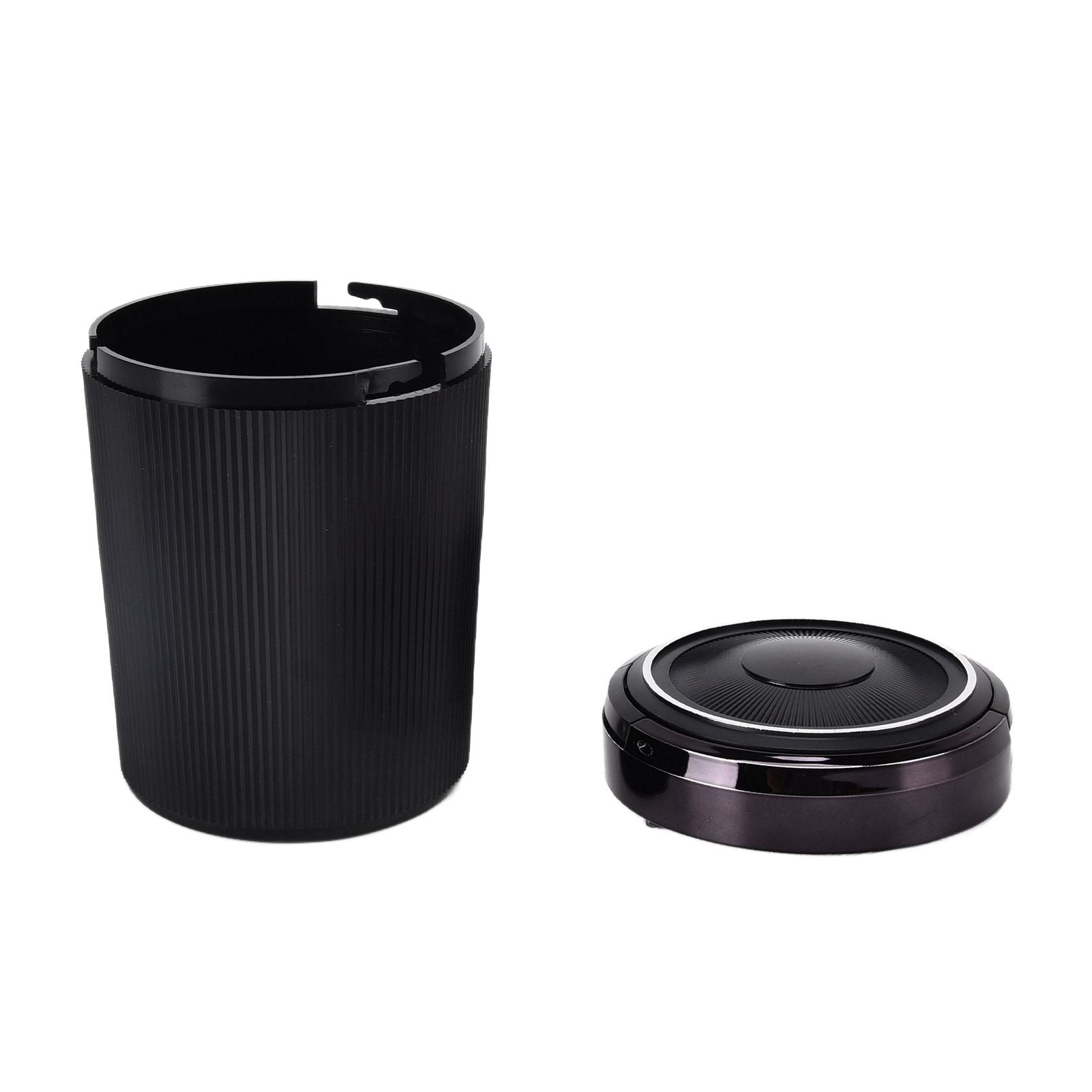 LED Car Ashtray with Lid 3W Portable Automobile Ashtray Car Cigarette Ashtray for Home OfficeBlack