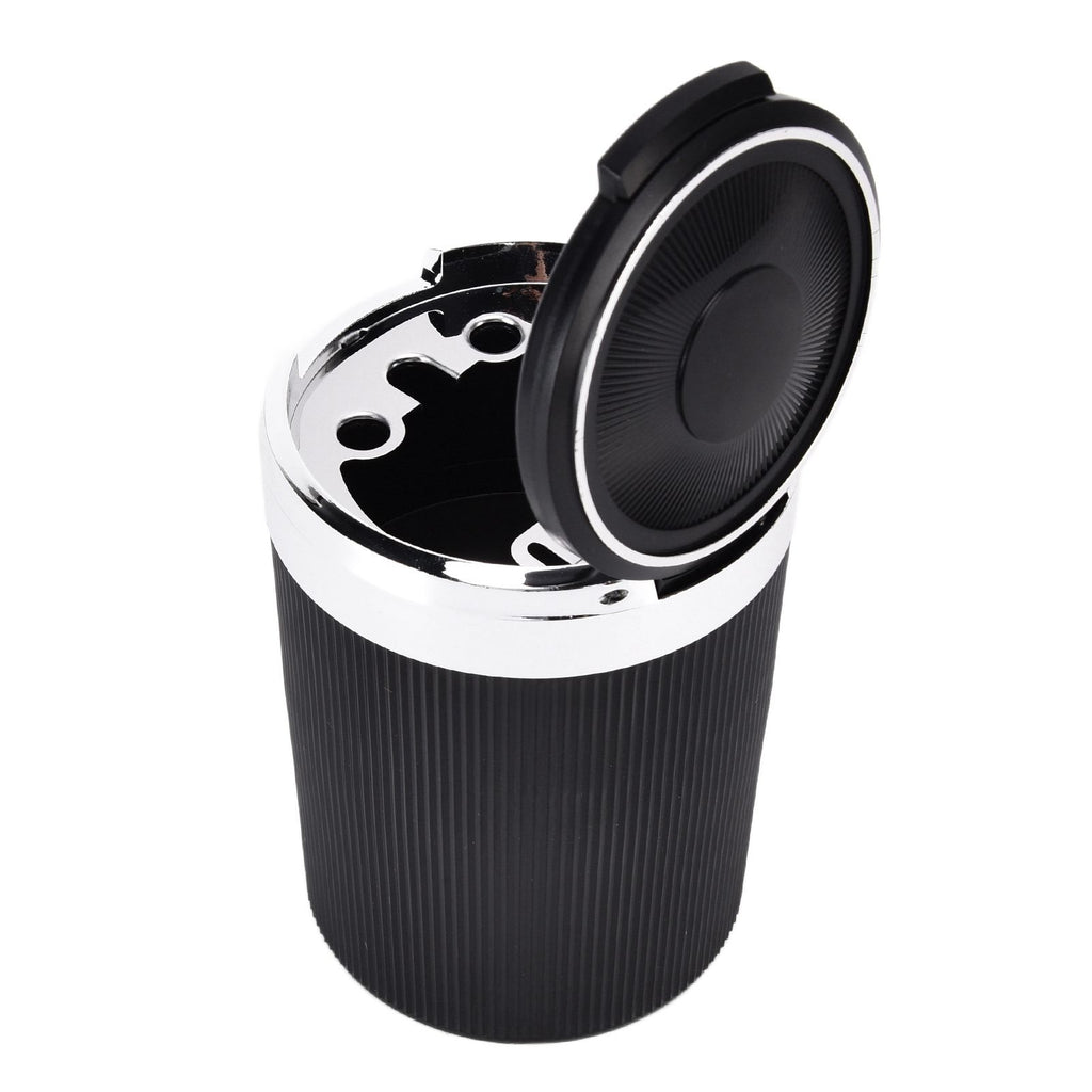 LED Car Ashtray with Lid 3W Portable Automobile Ashtray Car Cigarette Ashtray for Home OfficeSilver
