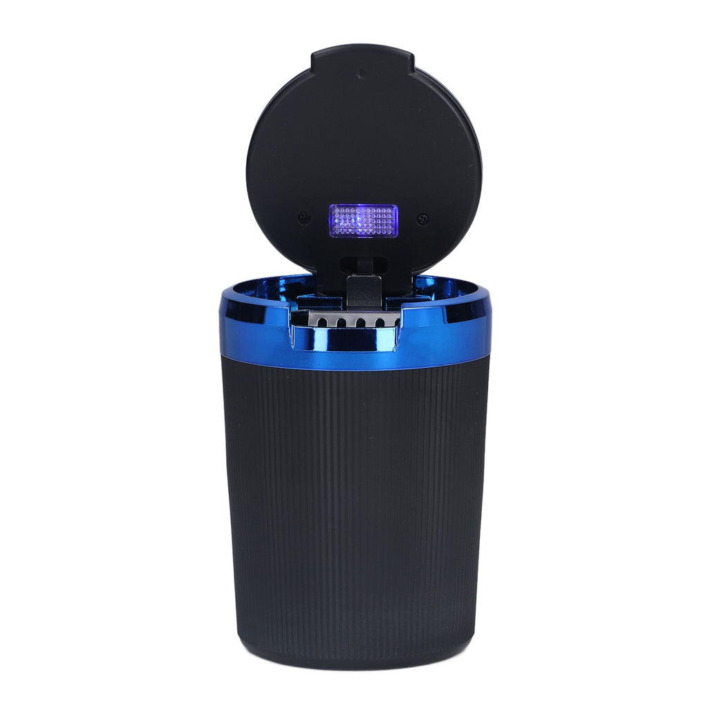 3W Luminous Car Ashtray with LED Light Lid Fireproof Smokeless Cigarette Ashtray for Home OfficeBlue