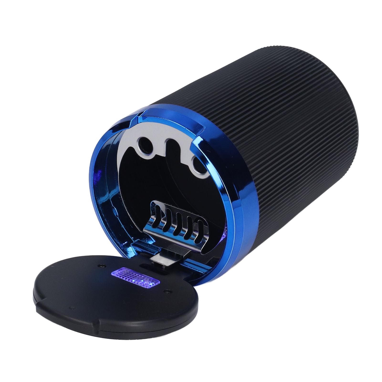 3W Luminous Car Ashtray with LED Light Lid Fireproof Smokeless Cigarette Ashtray for Home OfficeBlue
