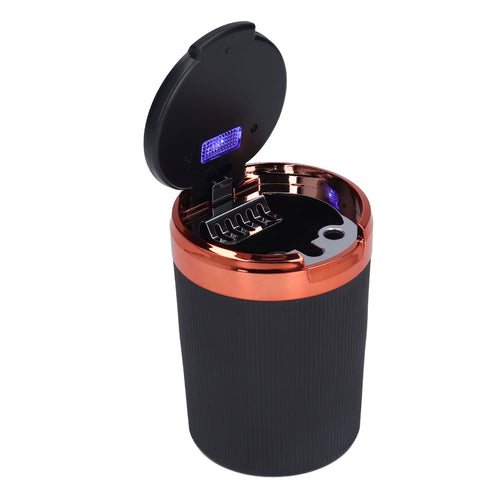 3W Luminous Car Ashtray with LED Light Lid Fireproof Smokeless Cigarette Ashtray for Home OfficeOrange