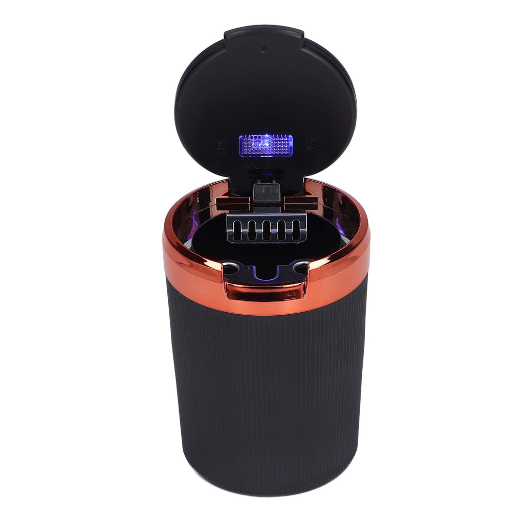 3W Luminous Car Ashtray with LED Light Lid Fireproof Smokeless Cigarette Ashtray for Home OfficeOrange