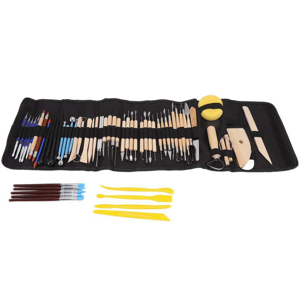 61Pcs Polymer Clay Sculpting Tools Exquisite Versatile Clay Carving Tools with Canvas Bag for Beginners Expert