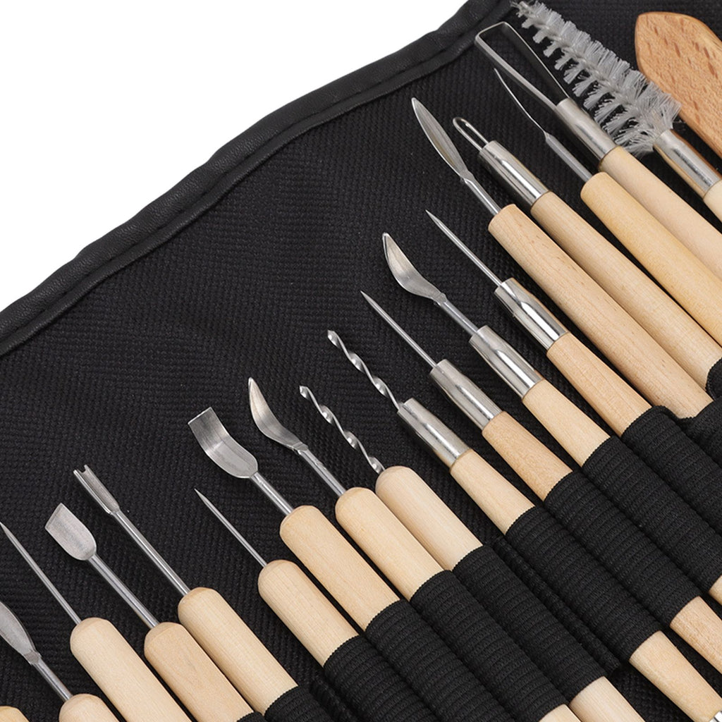 61Pcs Polymer Clay Sculpting Tools Exquisite Versatile Clay Carving Tools with Canvas Bag for Beginners Expert