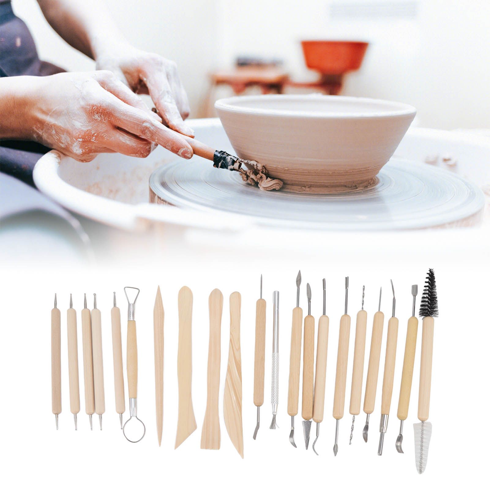 21pcs Polymer Clay Tools Polymer Clay Sculpting Tools with Storage Bag for Beginners Professionals