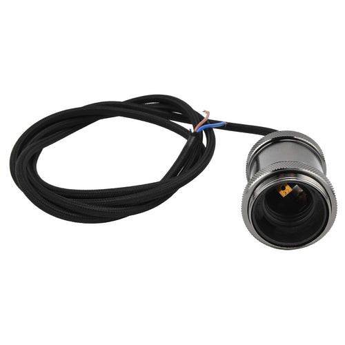 1.5m Plug in Pendant Light Cord Kit Black Vintage Lamp Socket Kit for Home DIY Light Fixtures