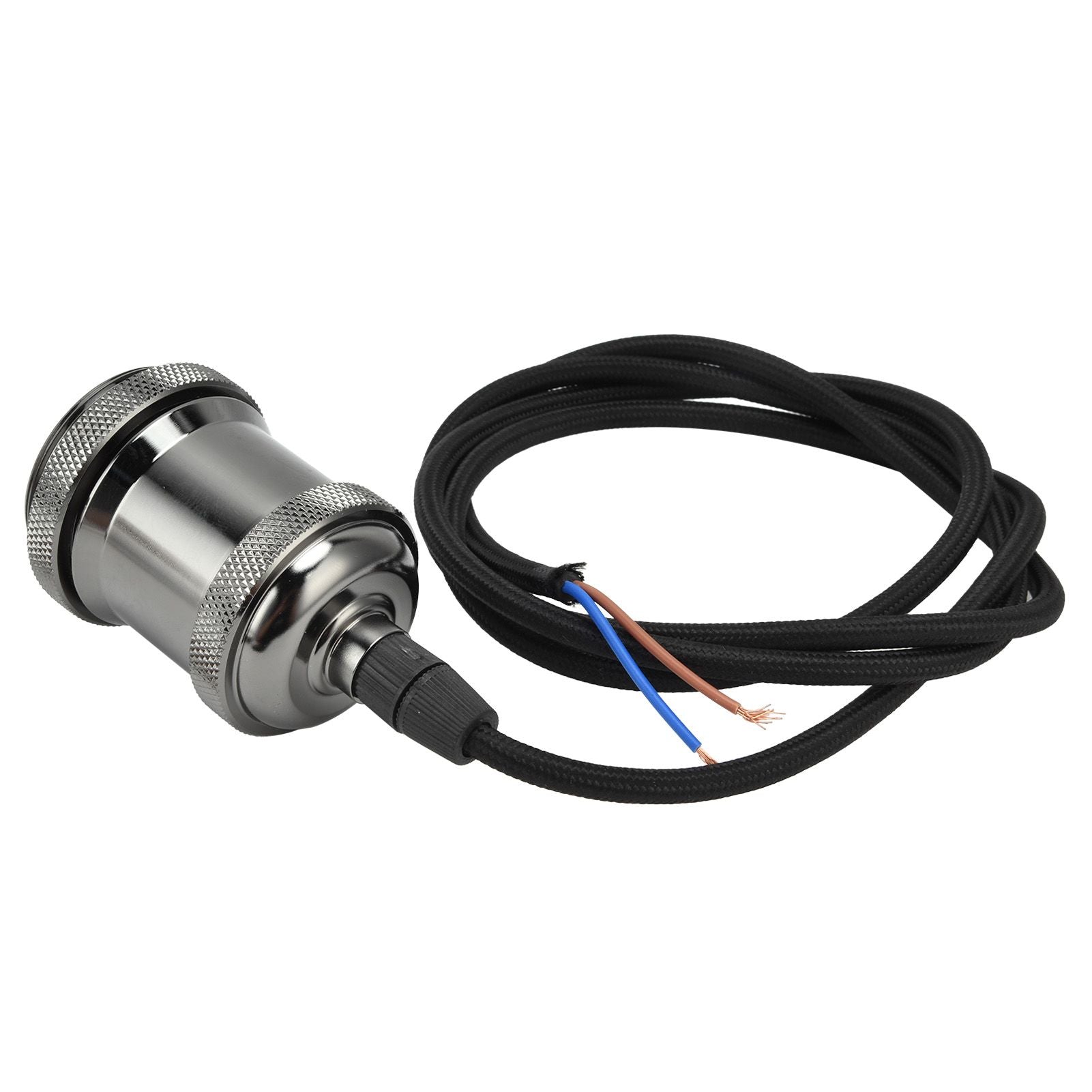 1.5m Plug in Pendant Light Cord Kit Black Vintage Lamp Socket Kit for Home DIY Light Fixtures