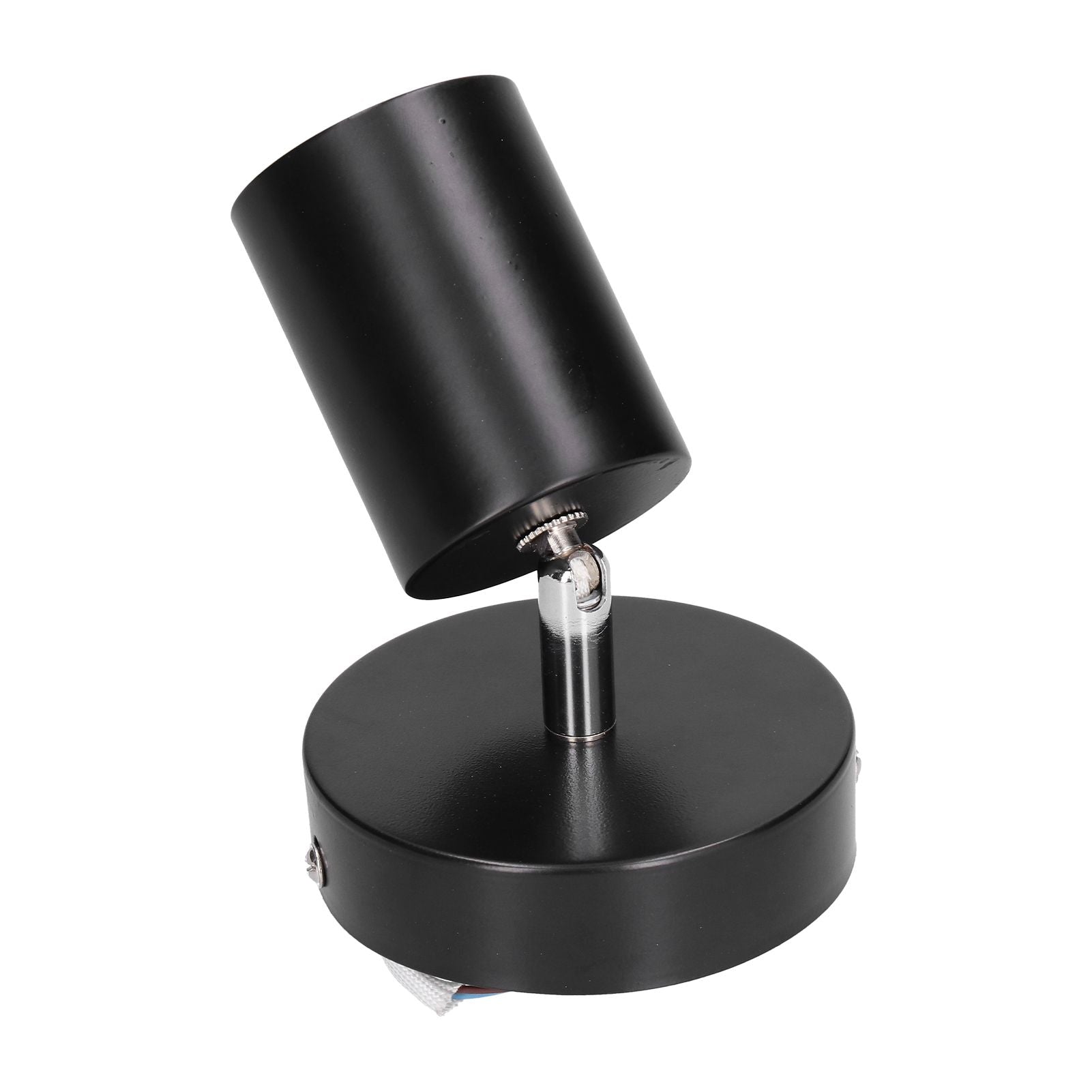 GU10 Spotlight Base Single Head Wrought Iron Adjustable Track Light Holder for Bedroom Shopping Mall 85‑265VBlack