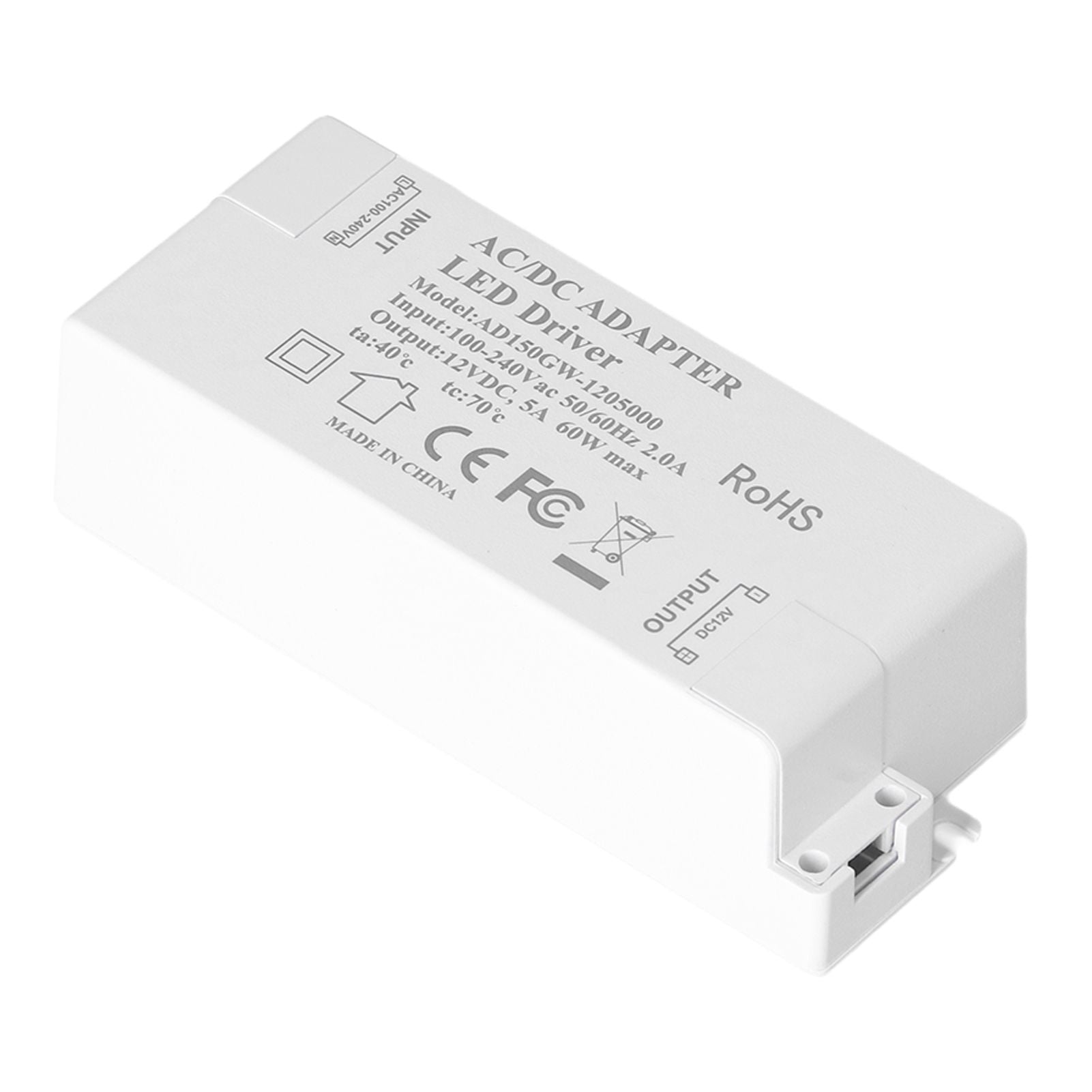 LED Driver Transformer 60W AC100-240V to DC12V 5A Power Supply