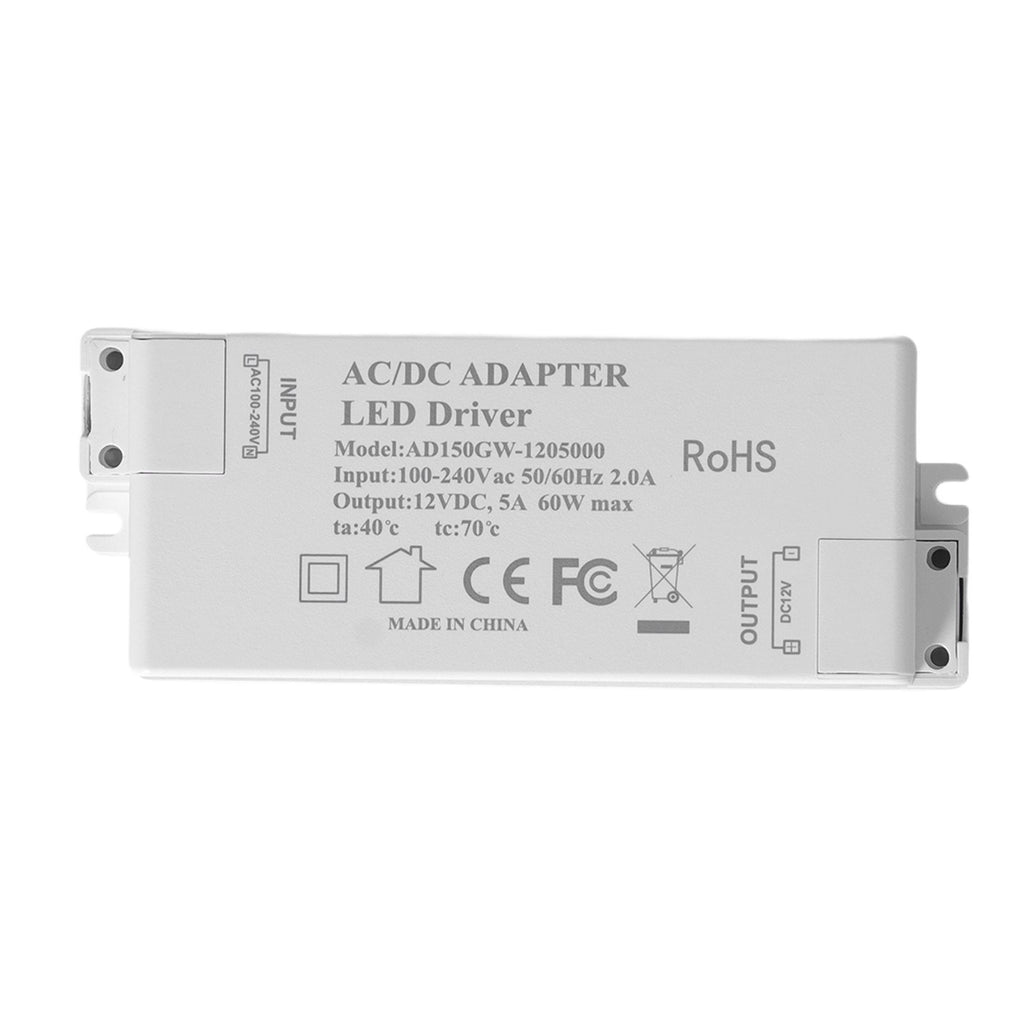LED Driver Transformer 60W AC100-240V to DC12V 5A Power Supply