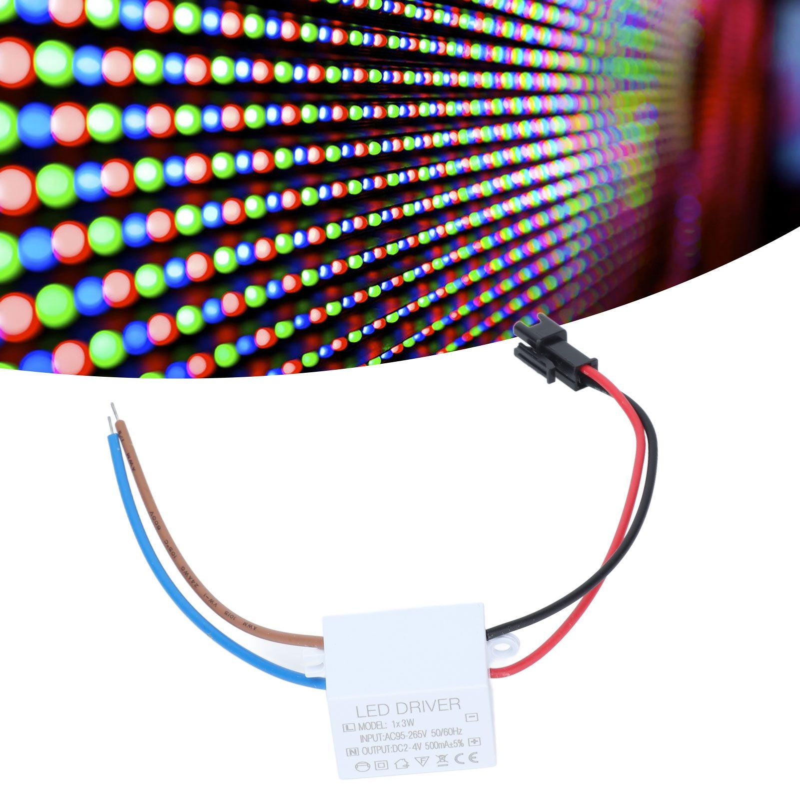 LED Driver 500mA 1-3W Power Supply Transformer AC95-265V to DC2-4V
