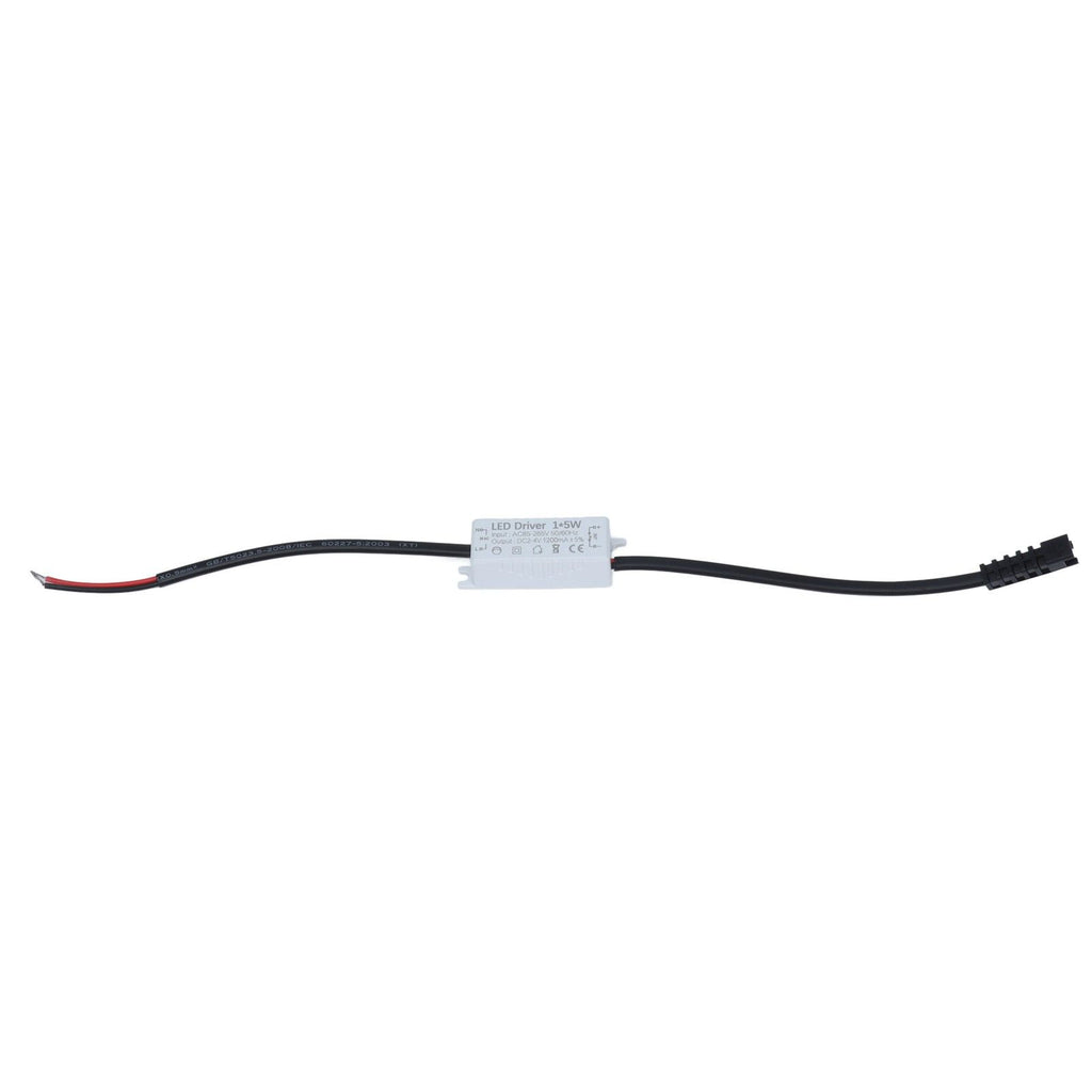 LED Driver 1X5W LED Driver 1200mA Power Supply Transformer Adapter 85‑265V AC to 2‑4V DC for LED Light Outdoor Light