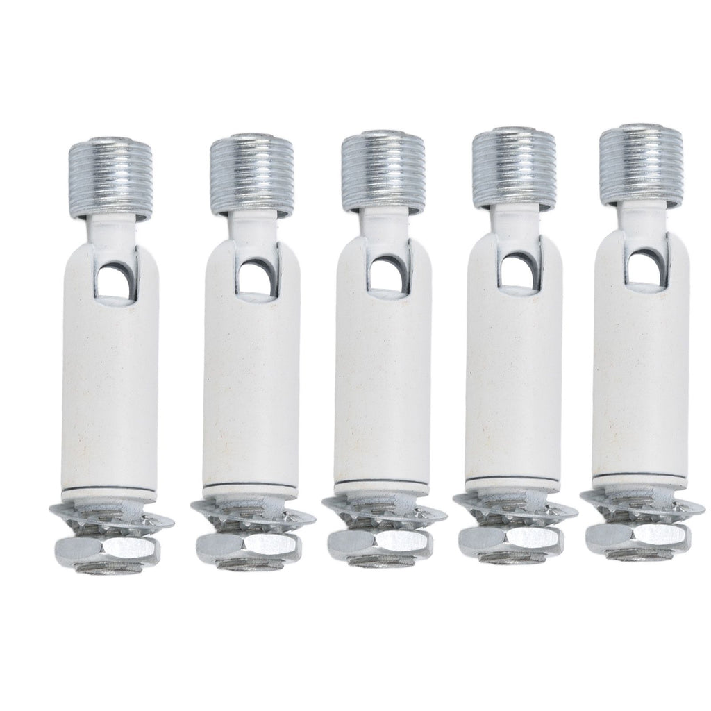 5Pcs M10 Sloped Ceiling Adapter for Ceiling Lamp Pendant Light Chandelier Track Suspension Accessories M10 External Gear Steering Joint White