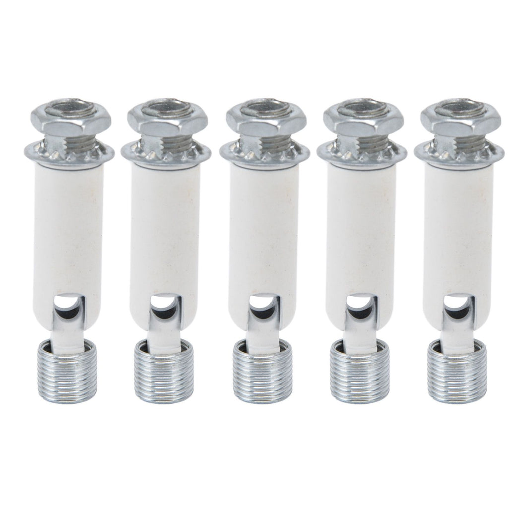 5Pcs M10 Sloped Ceiling Adapter for Ceiling Lamp Pendant Light Chandelier Track Suspension Accessories M10 External Gear Steering Joint White