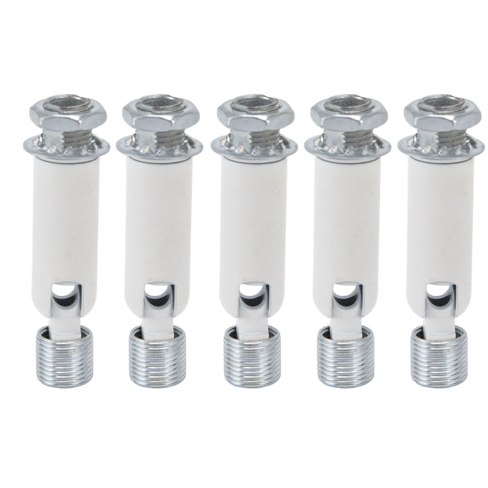5Pcs M10 Sloped Ceiling Adapter for Ceiling Lamp Pendant Light Chandelier Track Suspension Accessories M10 External Gear Steering Joint White