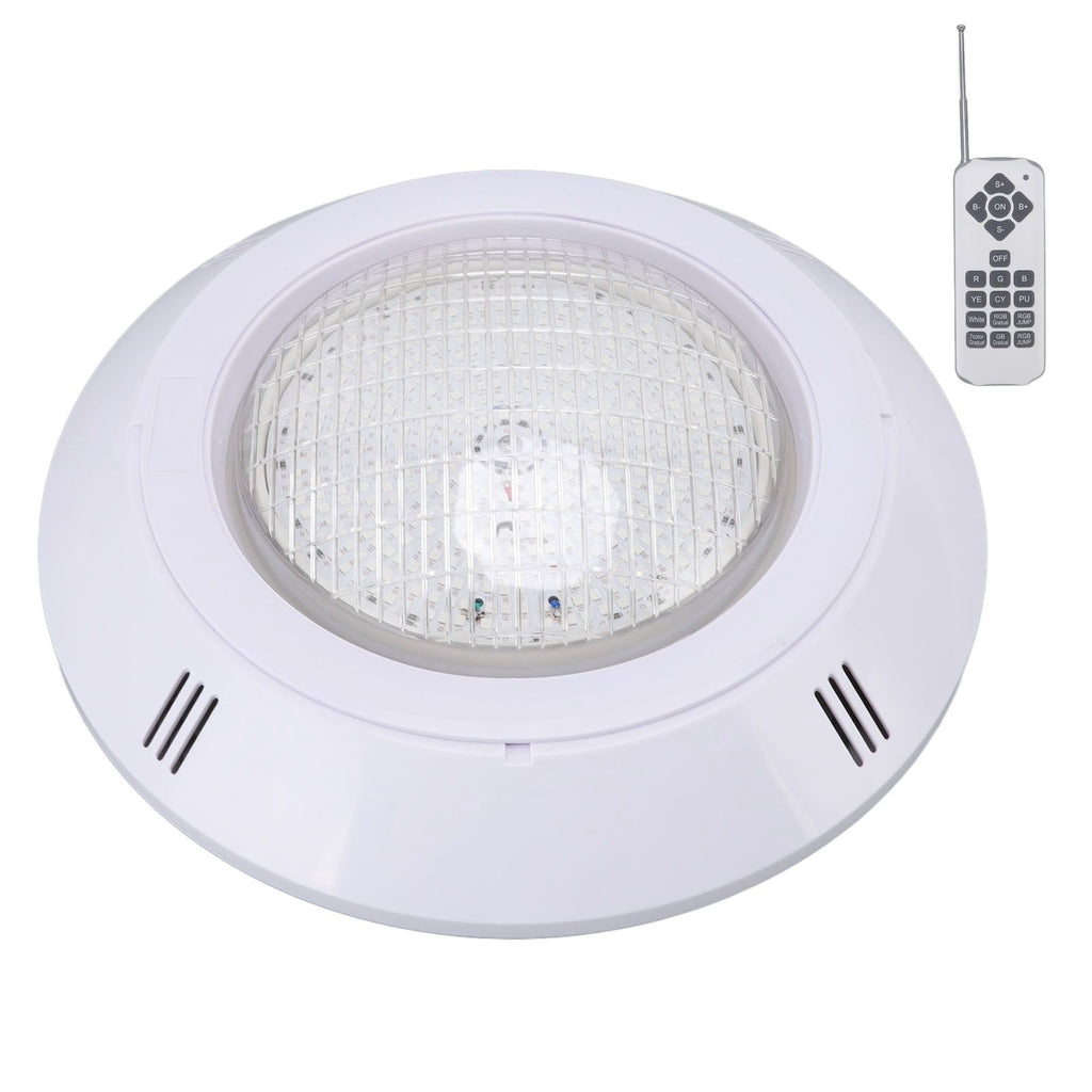 Pool LED Lights AC12V RGB Colorful IP68 Waterproof Remote Control High Transmittance Durable ABS Aquarium Pool Light 18W