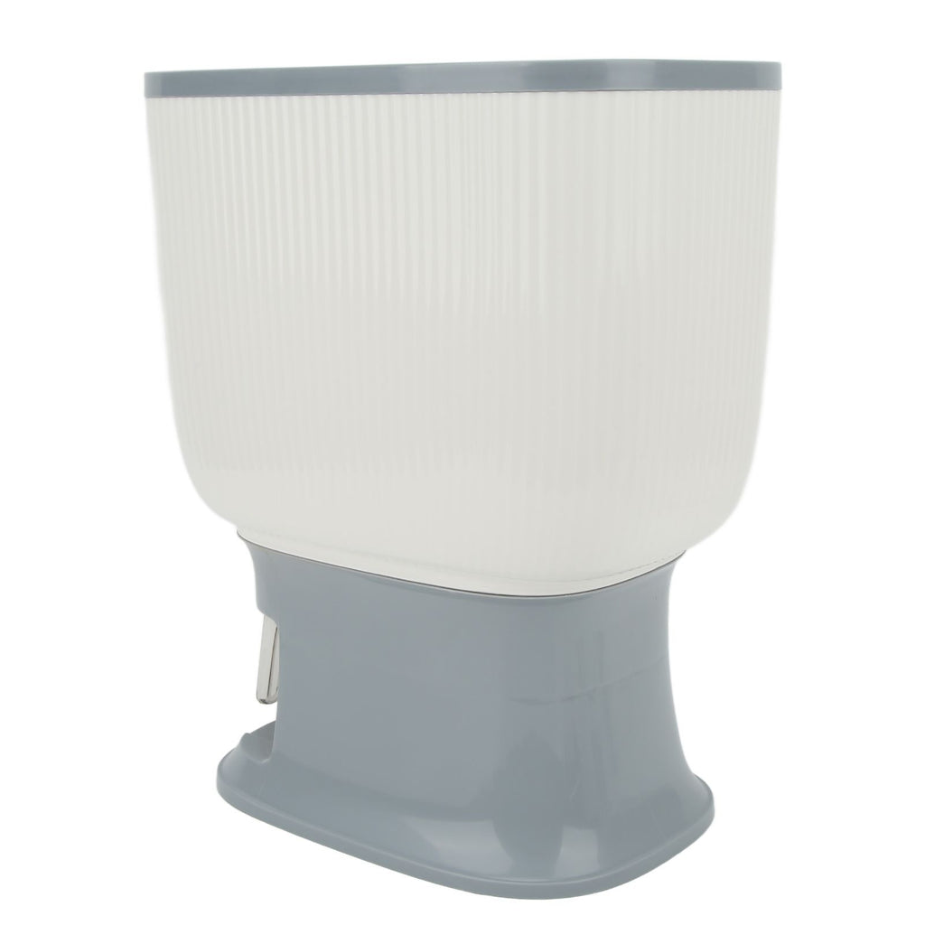 Household Rice Dispenser Large Capacity Automatic Rebound Food Grain Storage Container with Cup Grey