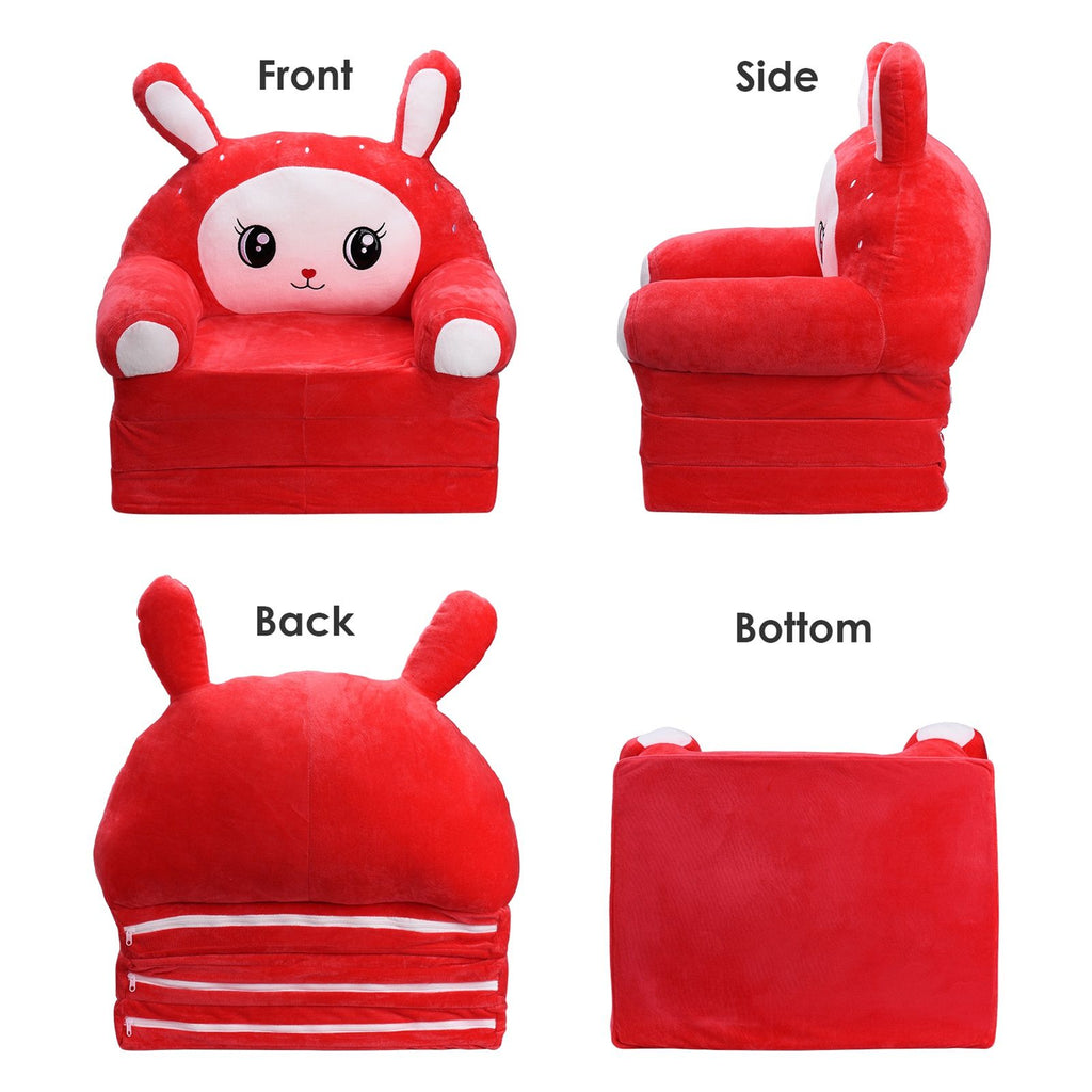 2‑in‑1 Foldable Sofa for Kids Lovely Futon Sofa Children Couch Room Decoration