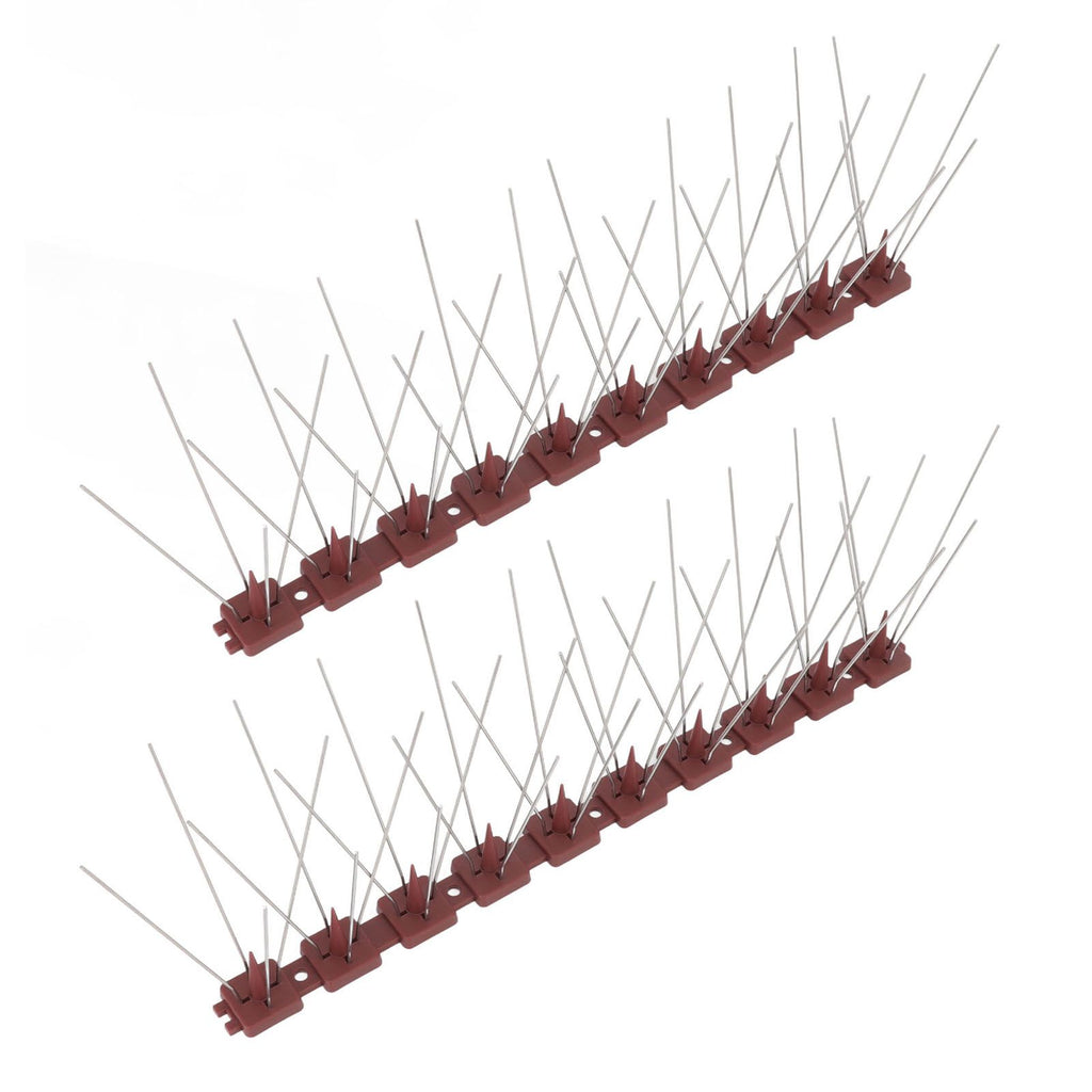 Bird Spikes 15 Feet Stainless Steel Pigeon Deterrent Spikes for Fence Roof Mailbox Window SK430 (2+2)