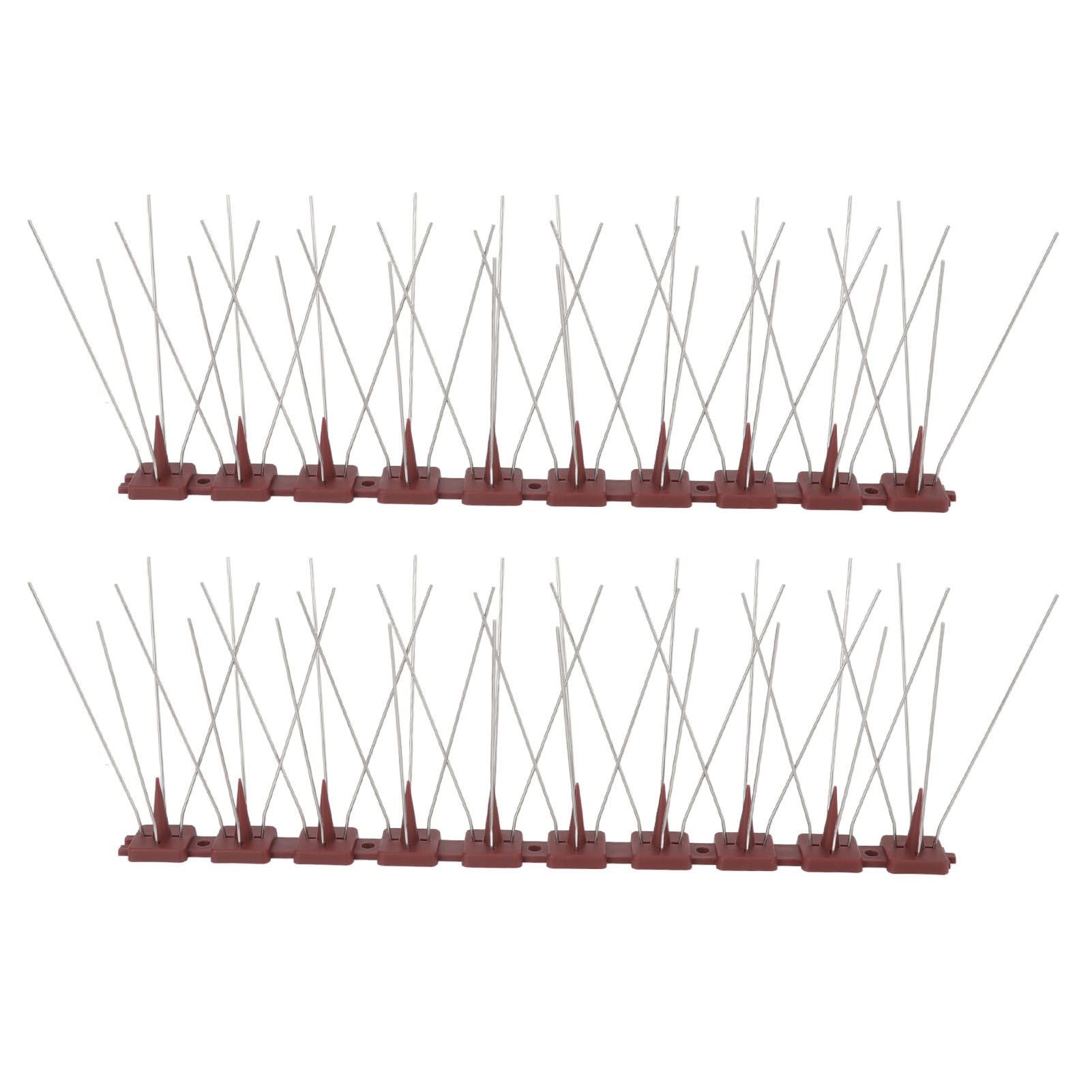 Bird Spikes 15 Feet Stainless Steel Pigeon Deterrent Spikes for Fence Roof Mailbox Window SK430 (2+2)