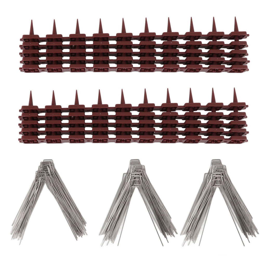 Bird Spikes 15 Feet Stainless Steel Pigeon Deterrent Spikes for Fence Roof Mailbox Window SK430 (4+2)