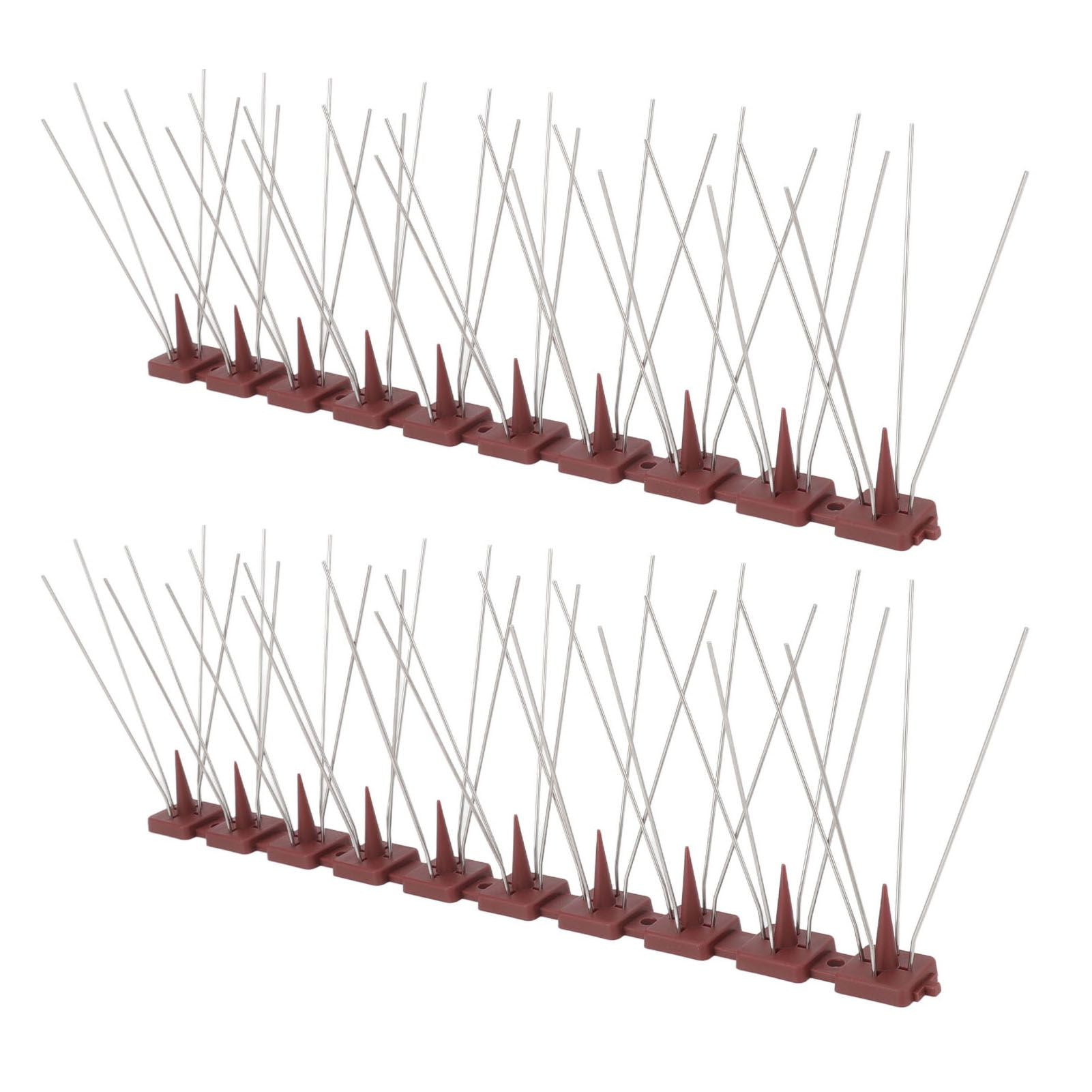 Bird Spikes 15 Feet Stainless Steel Pigeon Deterrent Spikes for Fence Roof Mailbox Window SK430 (4+2)