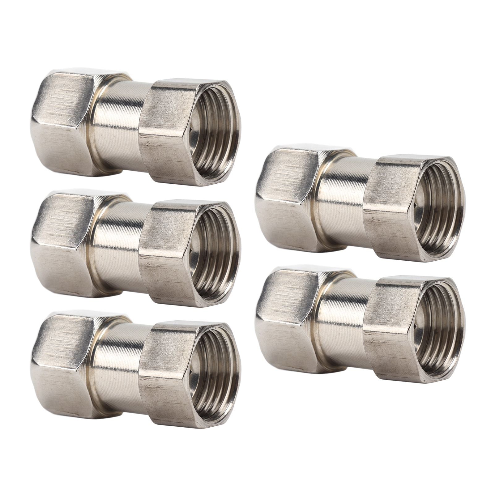 5PCS Plumbing Fittings Stainless Steel Female Thread Pipe Adapter Fittings for Shower Water Heater G1/2