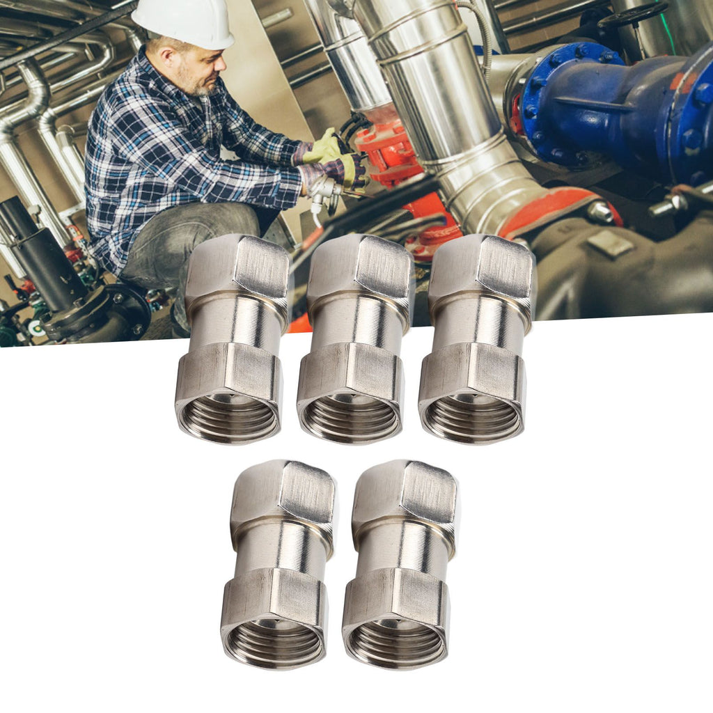 5PCS Plumbing Fittings Stainless Steel Female Thread Pipe Adapter Fittings for Shower Water Heater G1/2