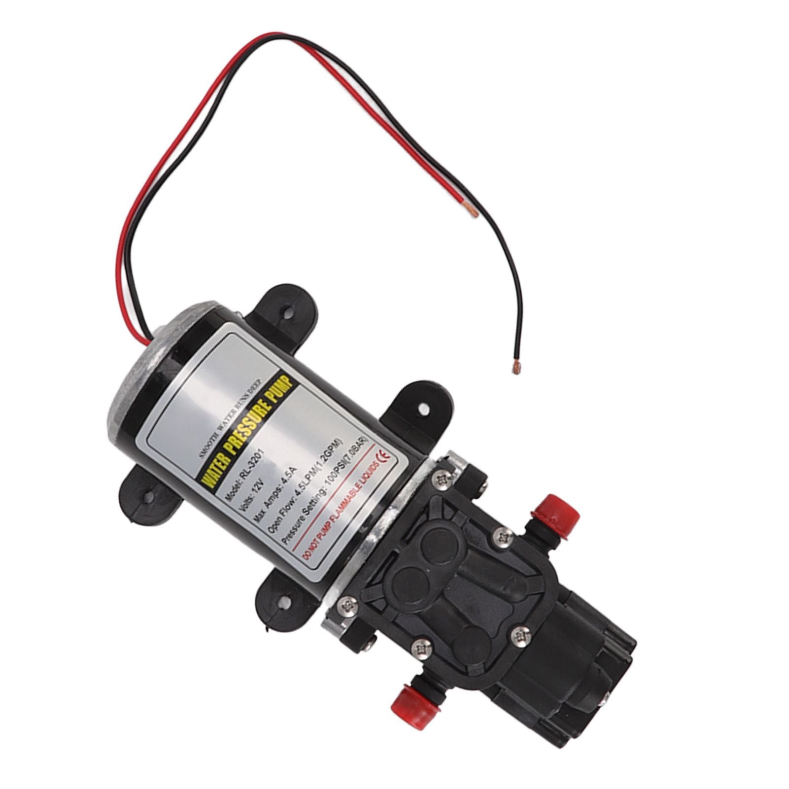 Diaphragm Water Pump Self Priming Intermittent Diaphragm Pump High Pressure Water Pump for Home Marine RL 3201(12V)