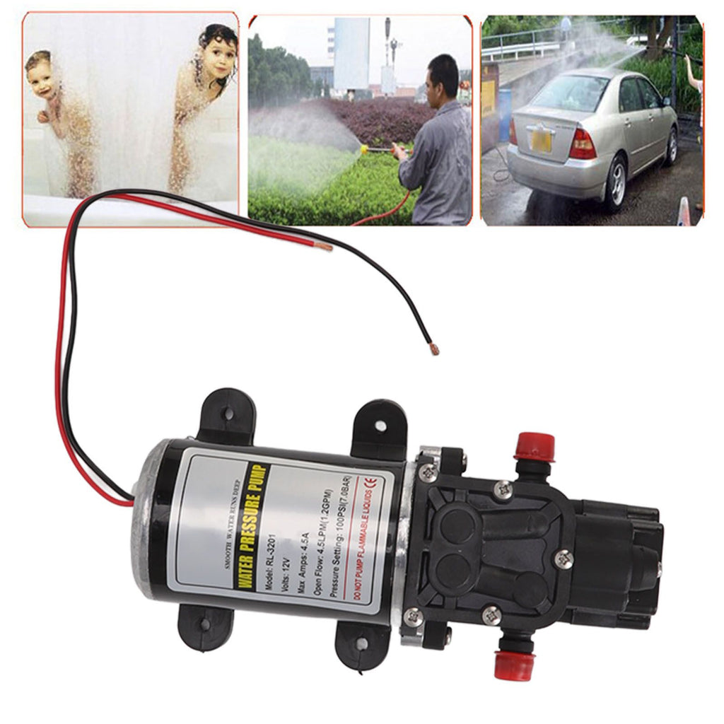 Diaphragm Water Pump Self Priming Intermittent Diaphragm Pump High Pressure Water Pump for Home Marine RL 3201(12V)