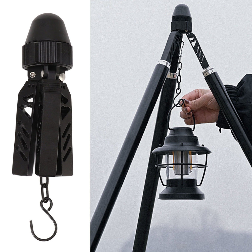 Camping Tripod Aluminum Alloy Stable Multifunctional Black A Shaped Tent Support Pole for Outdoor