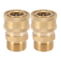 2Pcs Pure Copper M22 High Pressure Washer Fitting Adapter 3/8 Inch NPT Female to M22 Male Adapter Inner Hole 15mm/0.59in