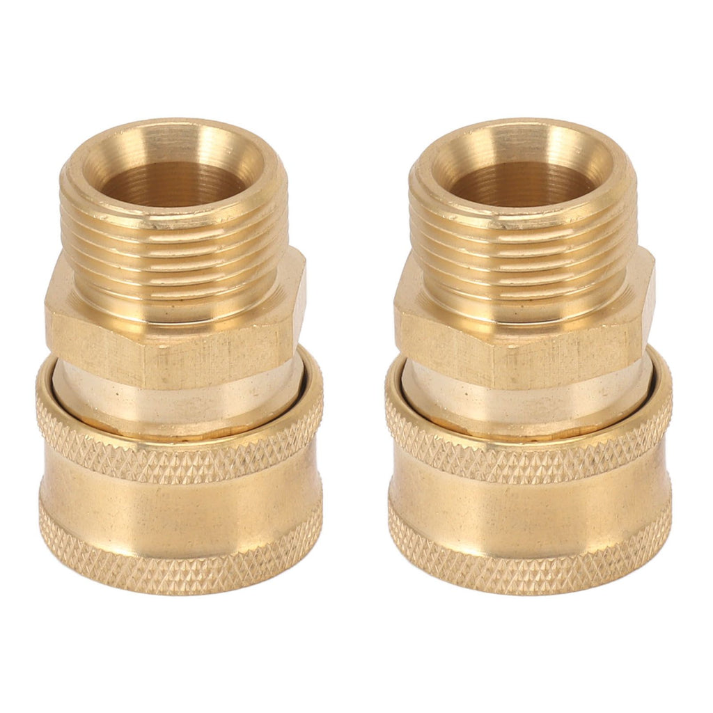 2Pcs Pure Copper M22 High Pressure Washer Fitting Adapter 3/8 Inch NPT Female to M22 Male Adapter Inner Hole 15mm/0.59in