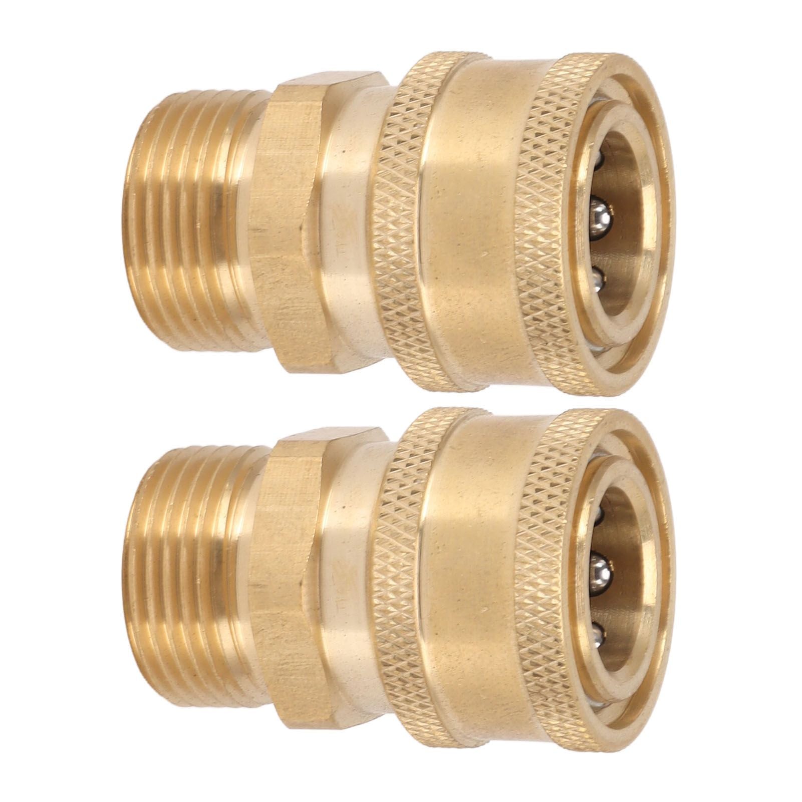 2Pcs Pure Copper M22 High Pressure Washer Fitting Adapter 3/8 Inch NPT Female to M22 Male Adapter Inner Hole 15mm/0.59in