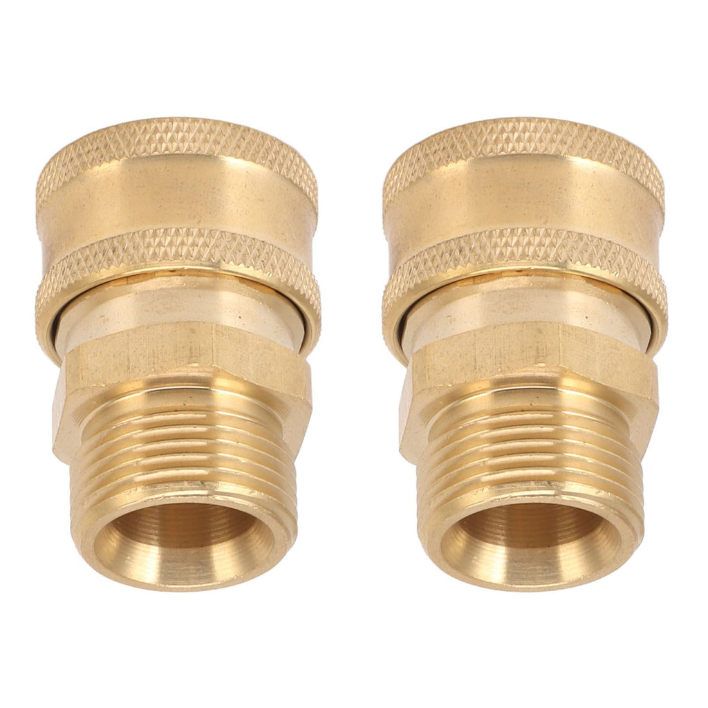 2Pcs Pure Copper M22 High Pressure Washer Fitting Adapter 3/8 Inch NPT Female to M22 Male Adapter Inner Hole 15mm/0.59in