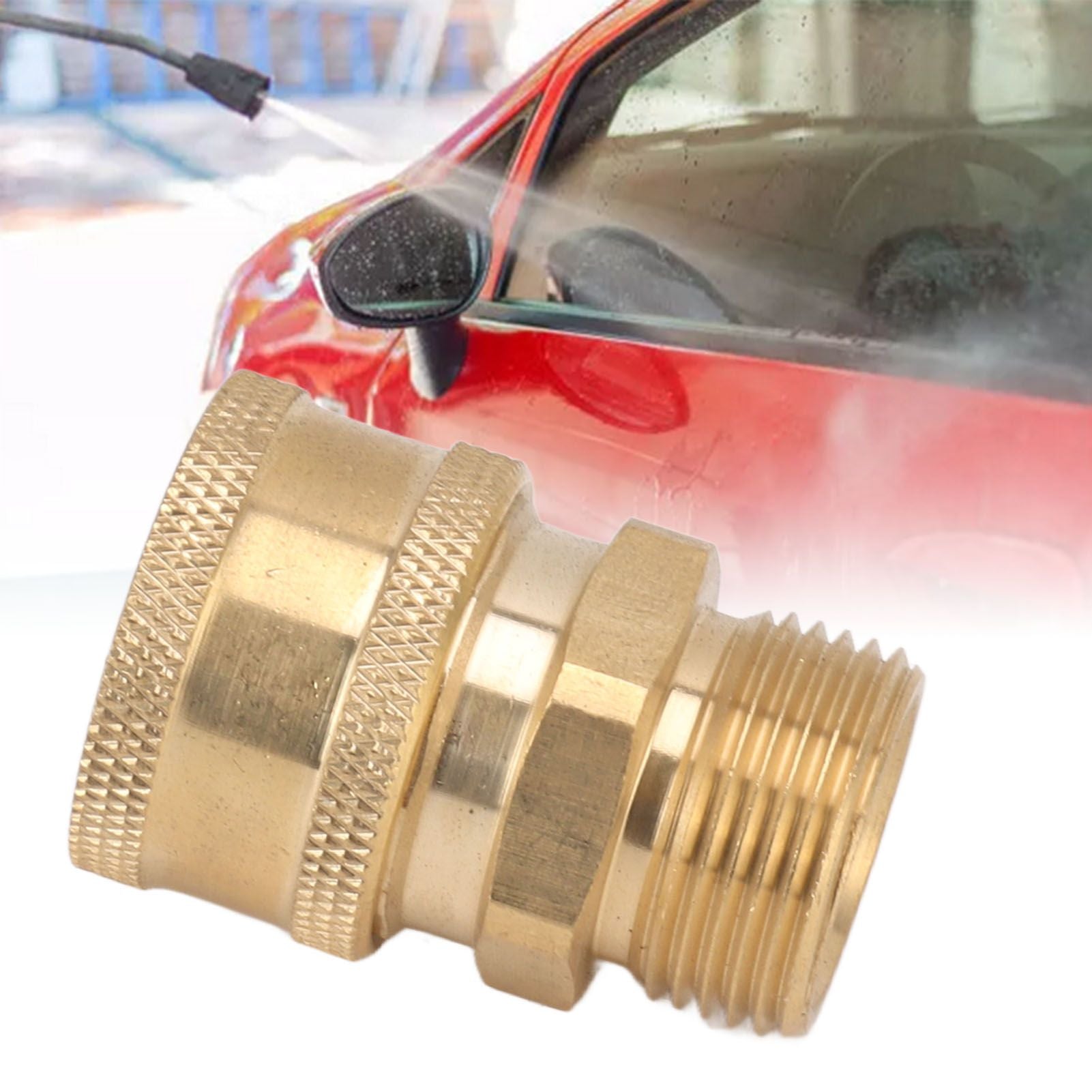 2Pcs Pure Copper M22 High Pressure Washer Fitting Adapter 3/8 Inch NPT Female to M22 Male Adapter Inner Hole 15mm/0.59in