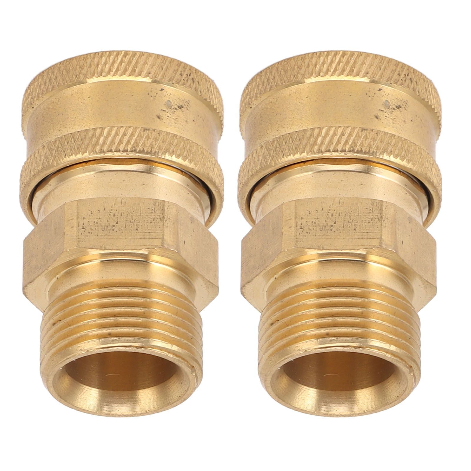 2Pcs Pure Copper M22 High Pressure Washer Fitting Adapter 3/8 Inch NPT Female to M22 Male Adapter Inner Hole 14mm/0.55in