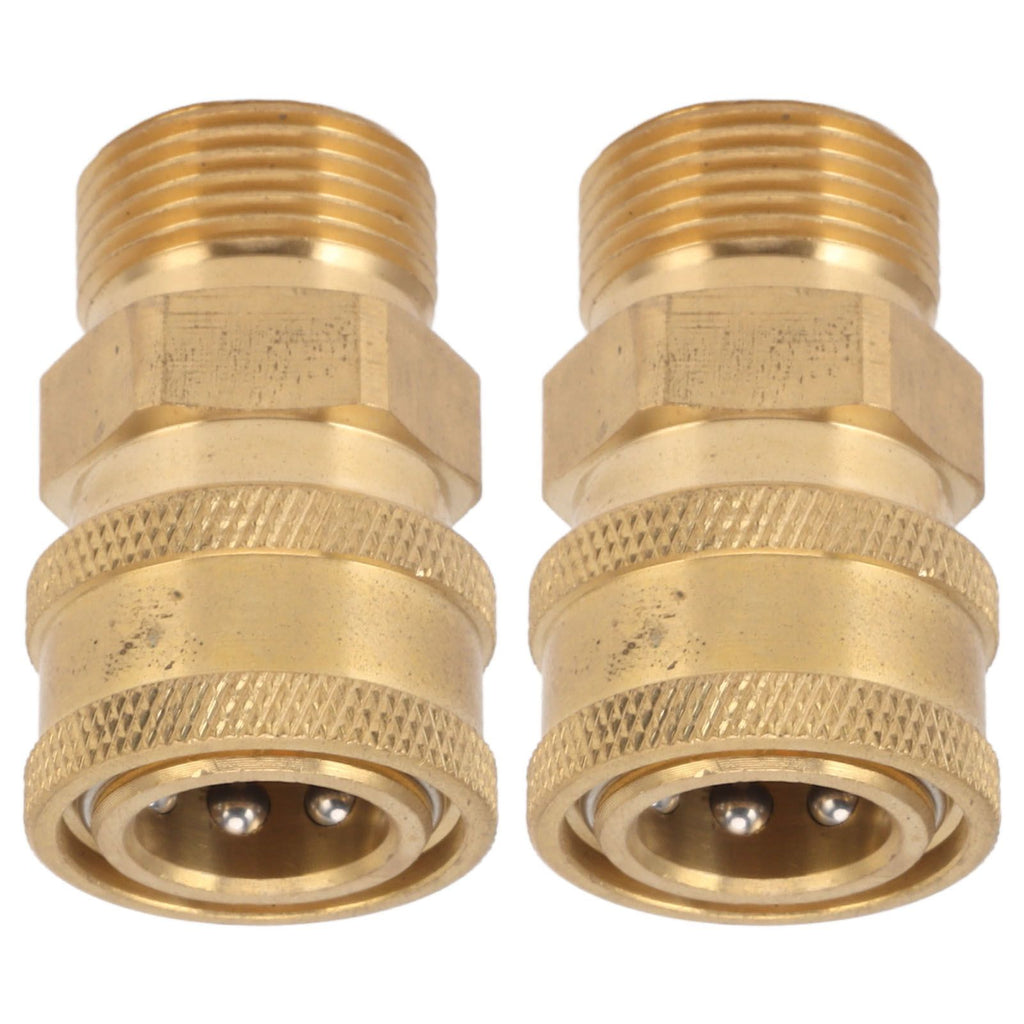 2Pcs Pure Copper M22 High Pressure Washer Fitting Adapter 3/8 Inch NPT Female to M22 Male Adapter Inner Hole 14mm/0.55in