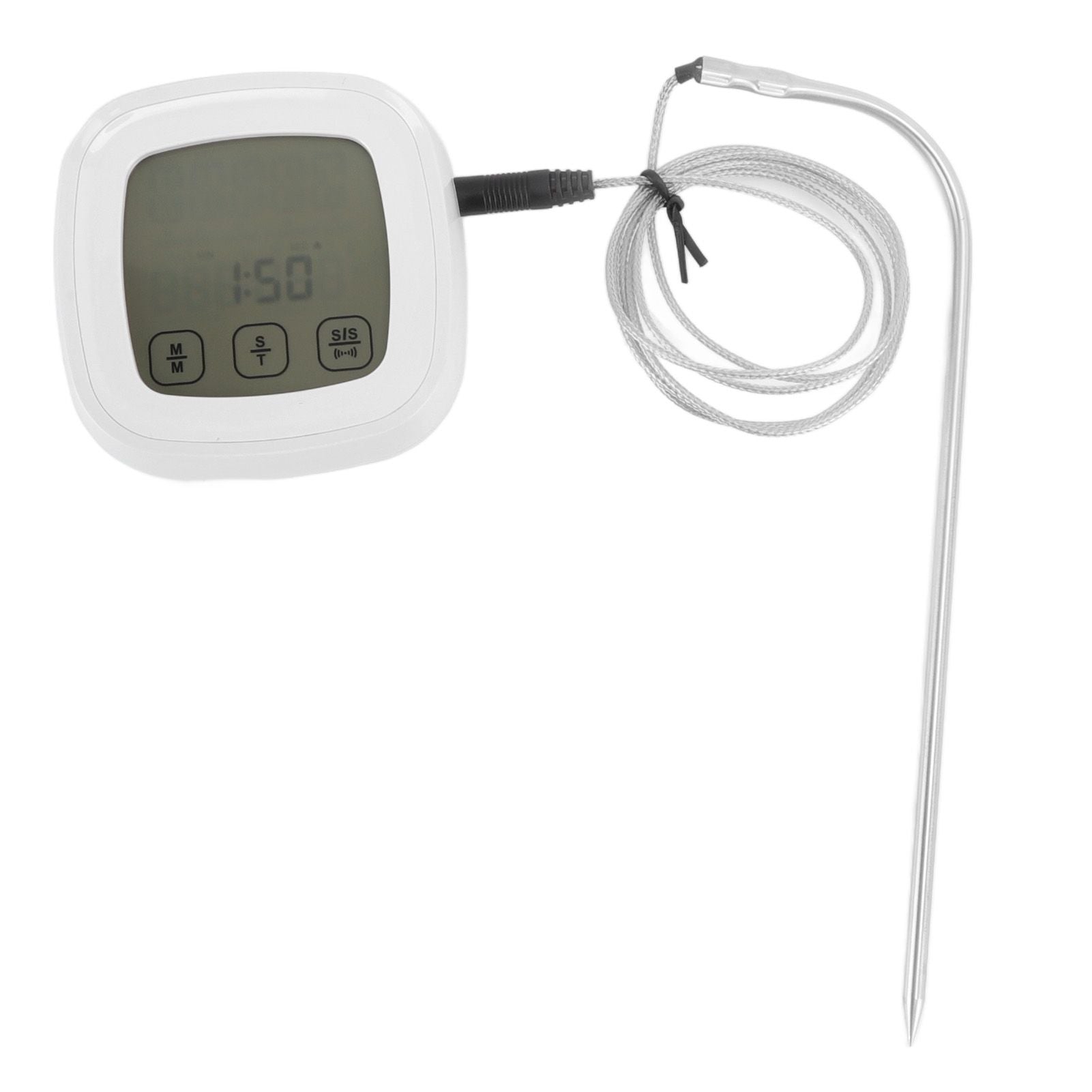 Digital Meat Thermometer with 2 Probes Touchscreen Digital Display Food Cooking Grill Thermometer with Magnet Adsorption